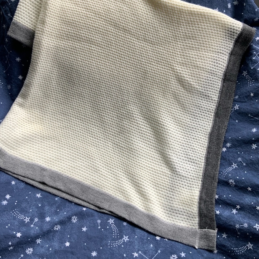 Baby blanket super soft cream ivory gray